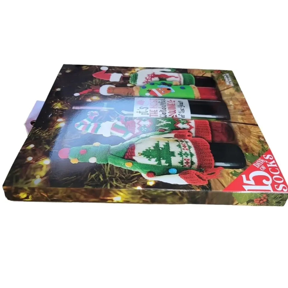 15 Days of Socks Women's Wine Advent Calendar Holiday Themed Socks